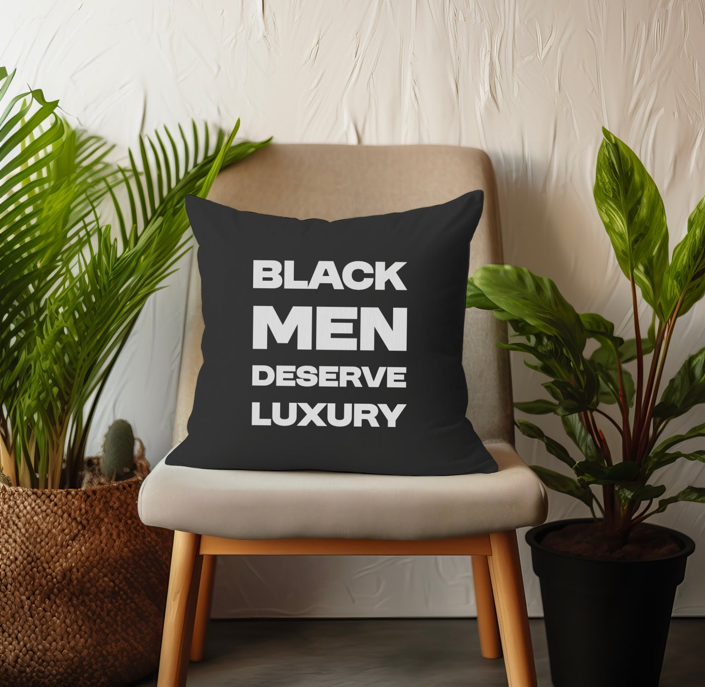 Black Men Deserve Luxury Throw Pillow