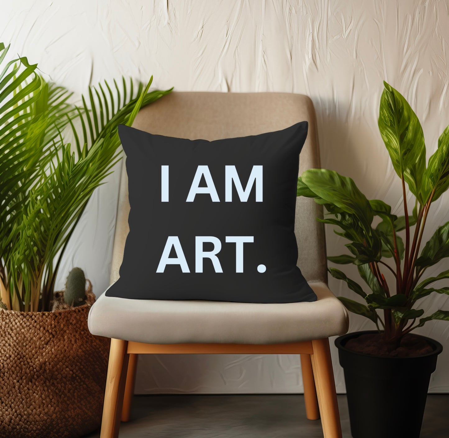 I AM ART. Throw Pillow
