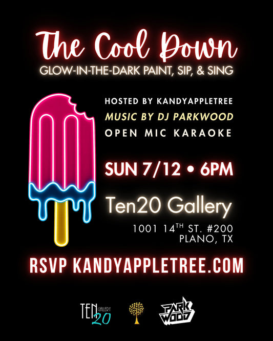 The Cool Down Glow-In-The-Dark Paint, Sip, & Sing – Sunday 7/12/26 6pm