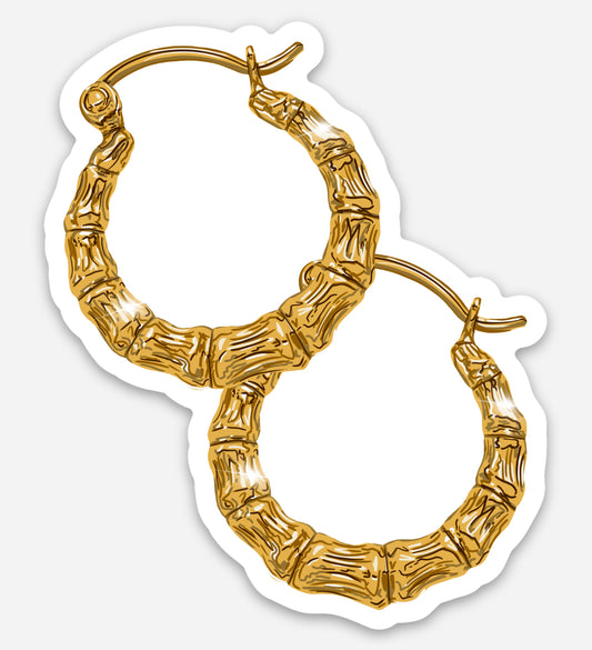 Bamboo Earrings Sticker