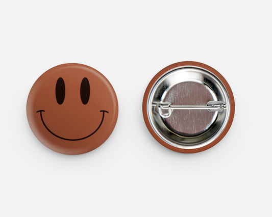 Happy Face Button Pin