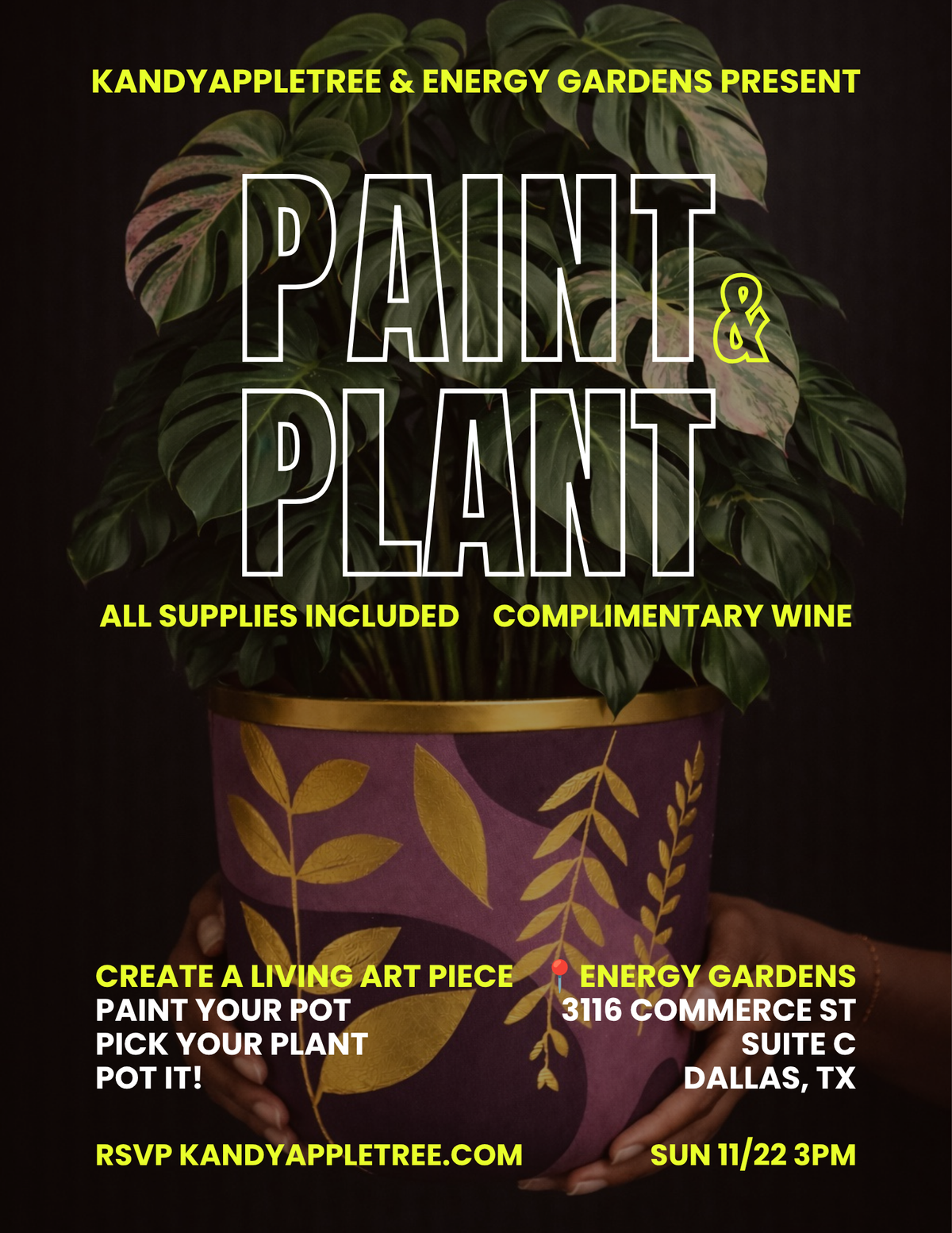 Paint & Plant (& Sip) – Sunday 11/22/26 3pm